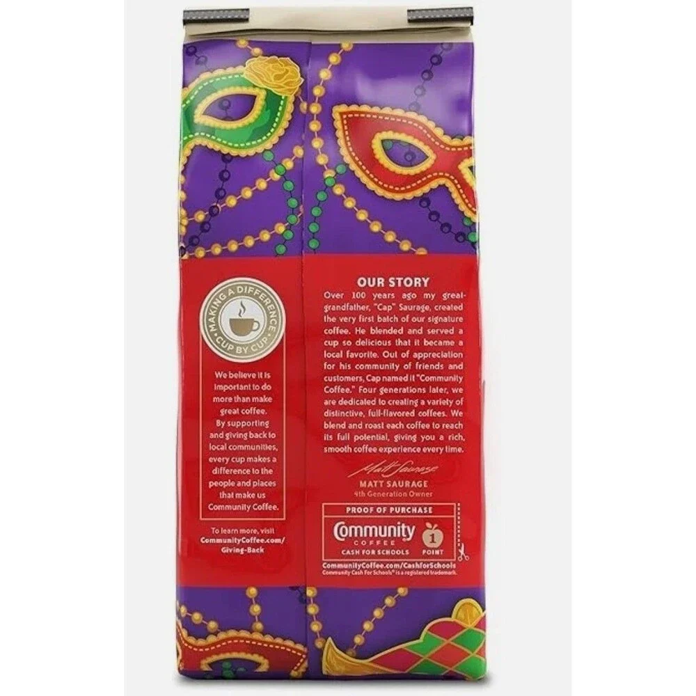 Community Coffee Mardi Gras King Cake Ground Coffee 12 oz 2 Pack NEW